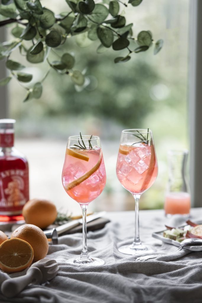 Lyres Rhubarb Orange Spritz - Lou Carruthers Photography - Cotswold Food Photographer