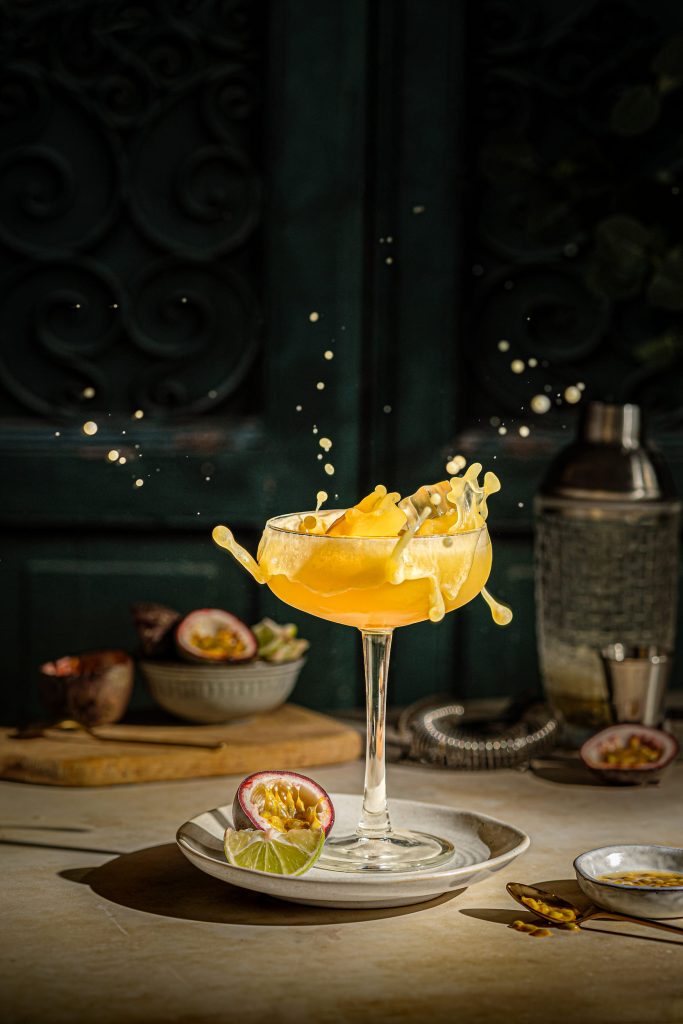 Passionfruit Gin Cocktail - Lou Carruthers Photography - Cotswold Food Photographer
